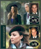 Royal Engagement Set of 2 Mint Mini-Sheets Antigua, 2011